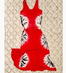 💗💙BRIGHT & BOLD pink tie-die💙💗 Maxi dress L/XL